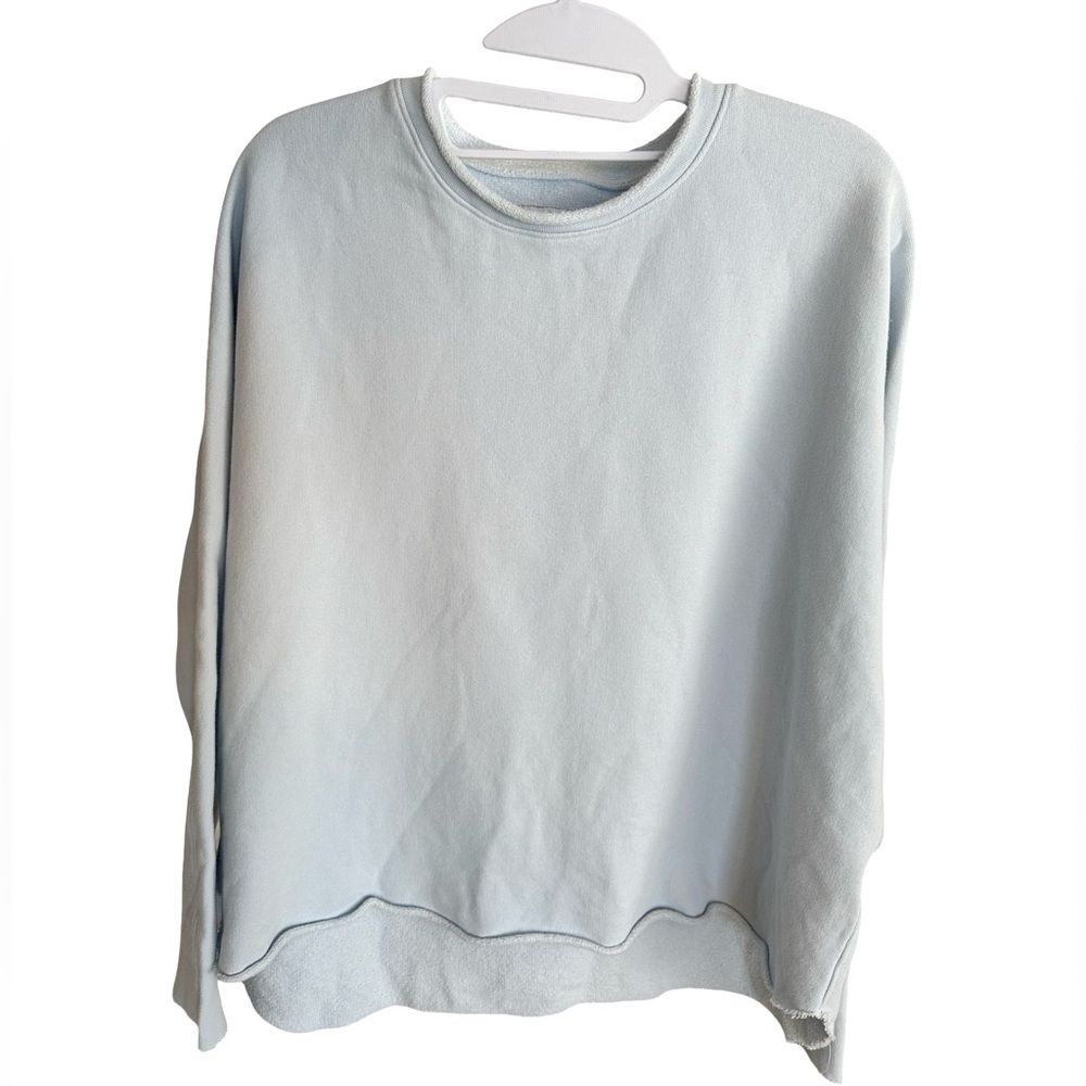 Frank & Eileen Anna Long Sleeve Capelet Triple Fleece Light Blue Size S